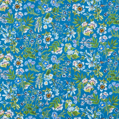Something Blue - Small Floral Dark Blue Multi Yardage