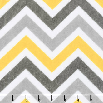 Cuddle® Classic Zig Zag - Lemon/Silver/Charcoal 60" Minky Yardage