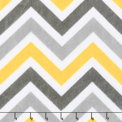 Cuddle® Classic Zig Zag - Lemon/Silver/Charcoal 60" Minky Yardage