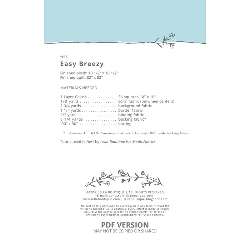 Digital Download - Easy Breezy Pattern