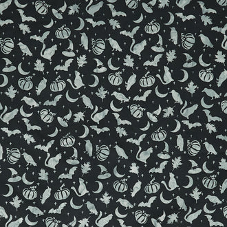 Hocus Pocus Batiks - Tossed Designs Black Yardage