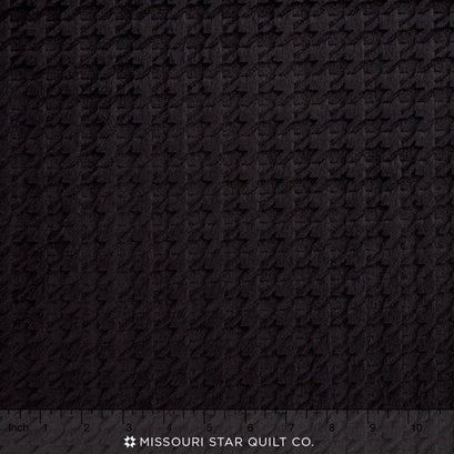 Cuddle® Embossed Houndstooth -Black 60" Minky Yardage
