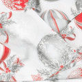 Holiday Flourish Scarlet - Ornaments Silver Metallic Yardage Alternative View #1
