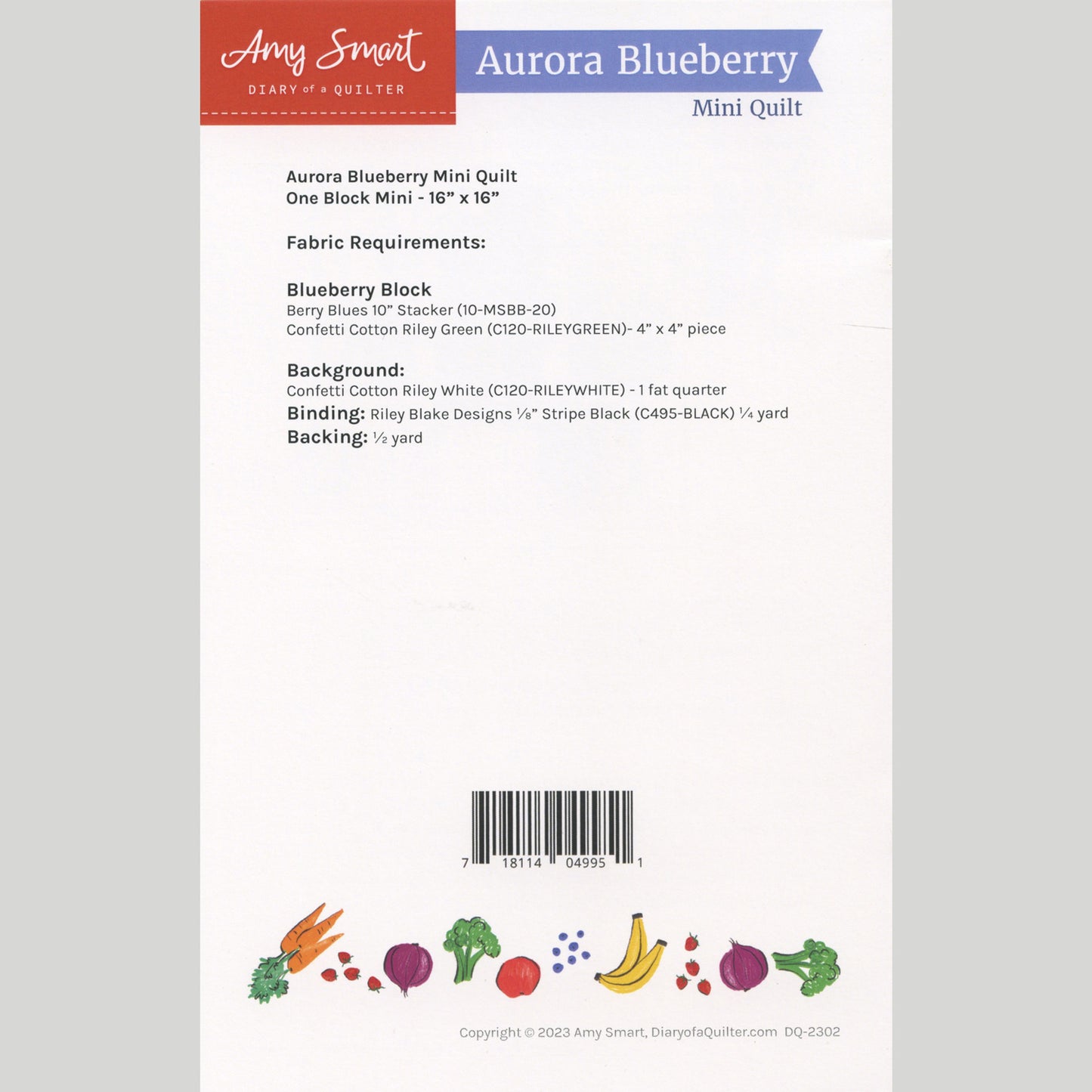 Handpicked Produce Quilt Pattern - Blueberries - FOR MARKET STORE & WEBSITE Alternative View #1
