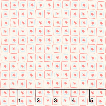 Red White and Bang - Boxed Stars Cream Yardage