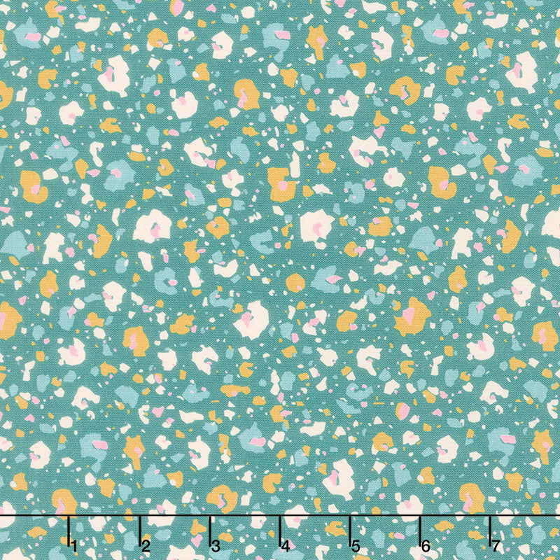 Dreamscape - Terrazzo Leopard Teal Yardage Primary Image