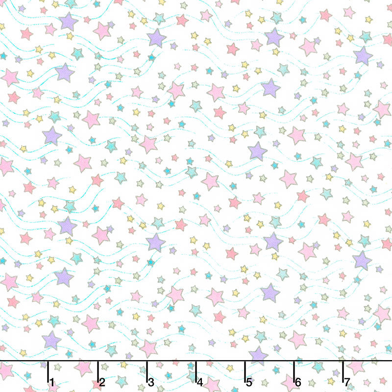 Comfy Flannel® - Flowing Stars White Yardage Primary Image