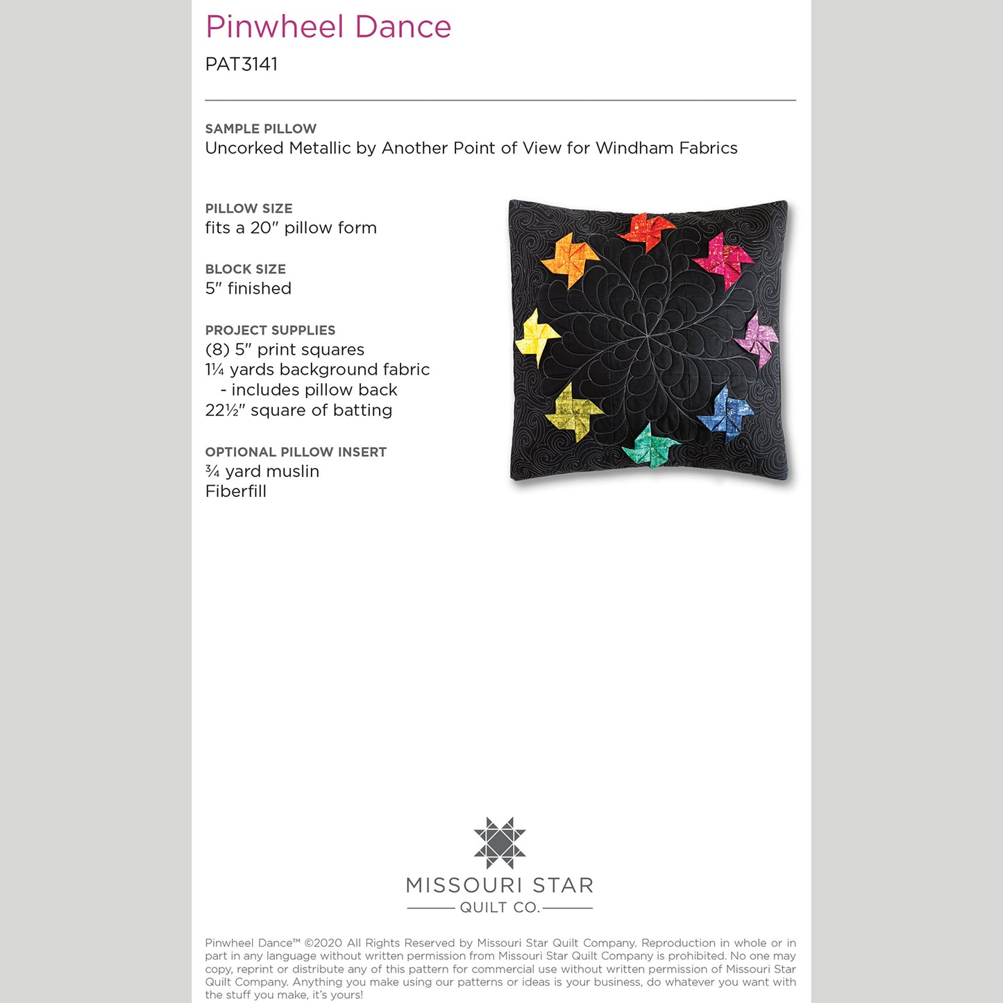 Digital Download - Pinwheel Dance Pillow Pattern by Missouri Star Alternative View #1