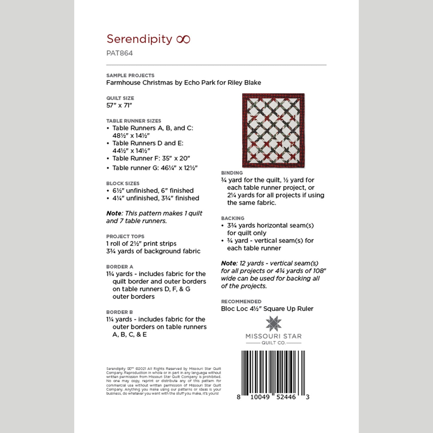 Digital Download - Serendipity Infinity Quilt Pattern by Missouri Star Alternative View #1