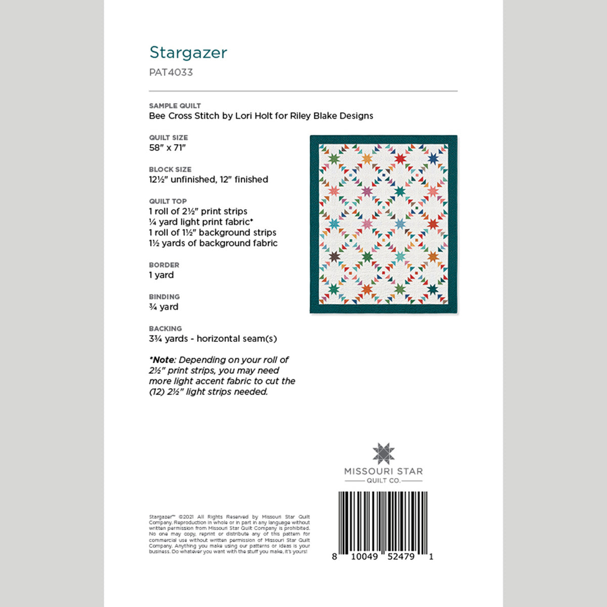 Stargazer Pattern Digital Download - Stargazer Quilt Pattern by Missouri Star