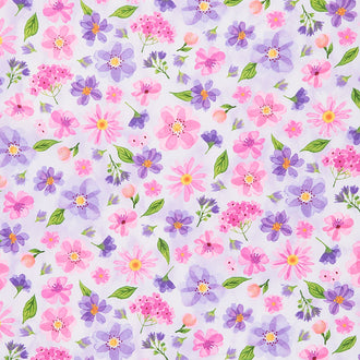 Pressed Flowers - Floral Spot Lilac Mutli Yardage