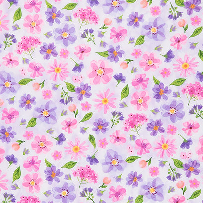 Pressed Flowers - Floral Spot Lilac Mutli Yardage