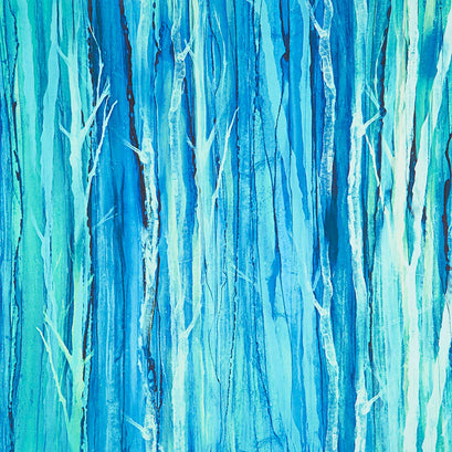 Morning Light - Tree Texture Turquoise Yardage