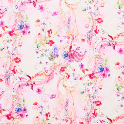 Misty Garden - Flowers Peach Yardage