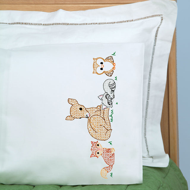 Deer & Friends Embroidery Child Pillowcase Primary Image