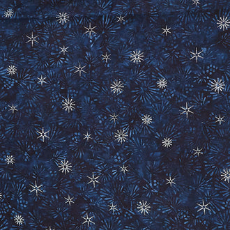 Artisan Batiks - Winter Wonderland Branches Navy Metallic Yardage