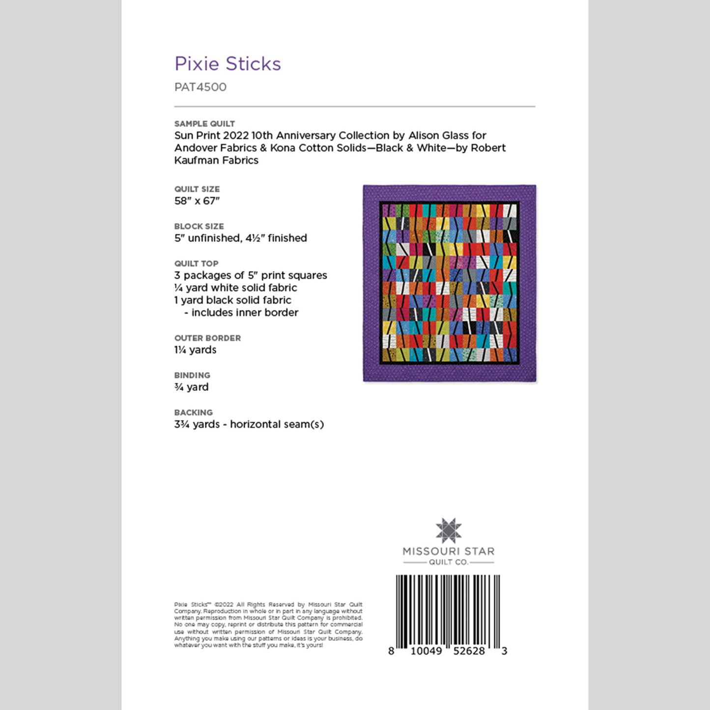 Digital Download - Pixie Sticks Quilt Pattern by Missouri Star Alternative View #1