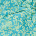 Joli Bijou - Lace Turquoise Metallic Yardage Alternative View #1