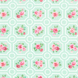 Blush - Floral Grid Green Multi Yardage Primary Image