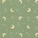Cozy Cotton Flannels - Over the Moon Full Collection Moons Moss Yardage Primary Image
