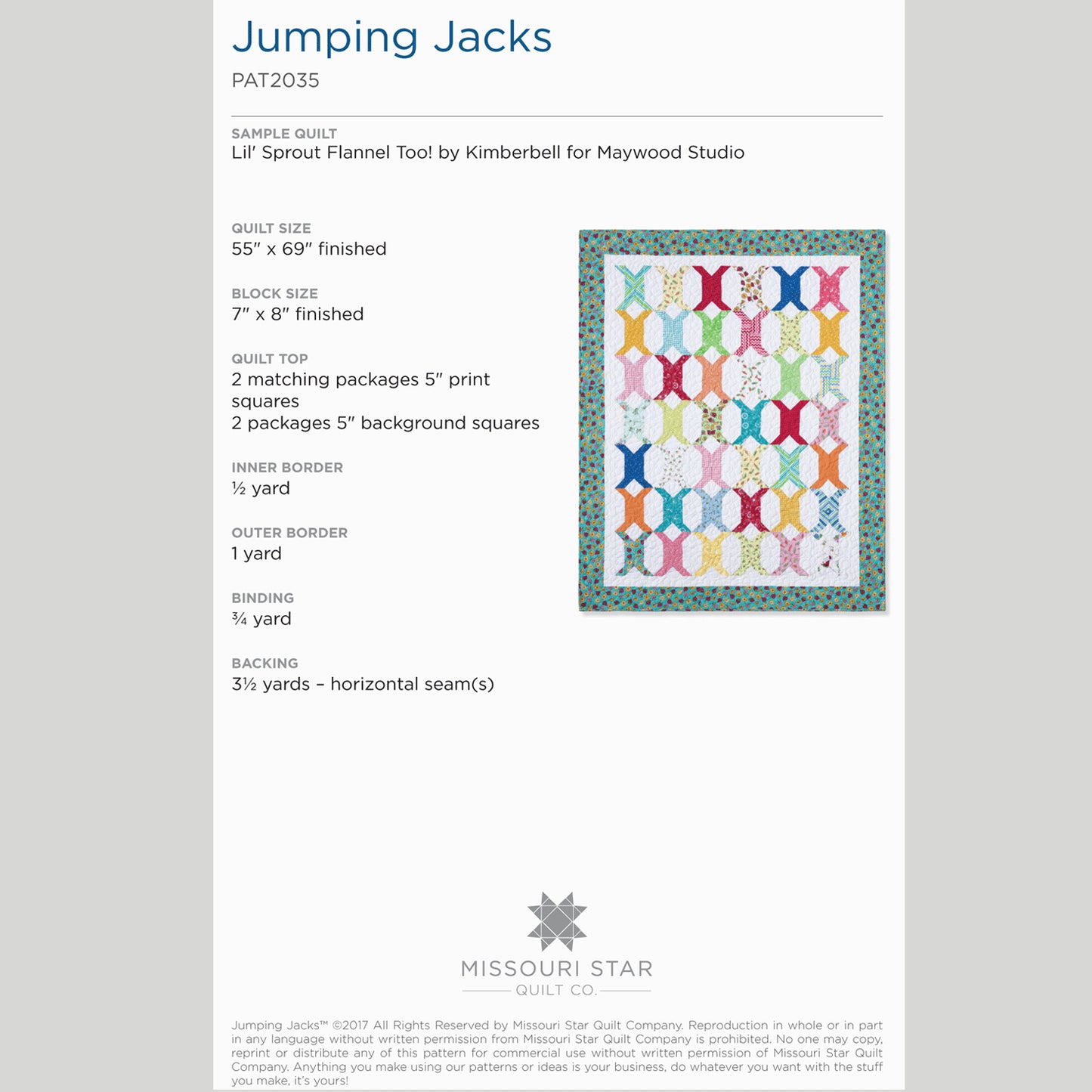 Digital Download - Jumping Jacks Quilt Pattern by Missouri Star Alternative View #1