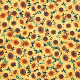 Advice from a Sunflower - Packed Sunflower & Butterflies Yellow Yardage Primary Image