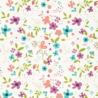 Hello Spring - Floral Main Cream Yardage