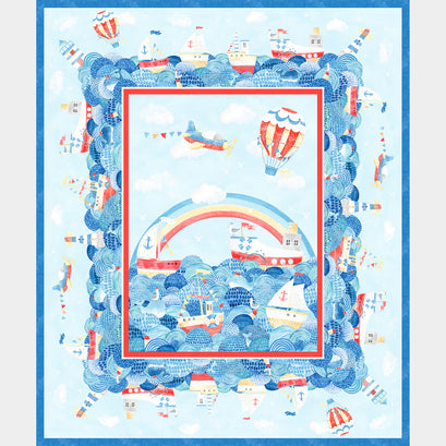 Out to Sea - Sailboat Blue Multi Panel