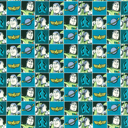 Toy Story - Buzz Spotlight Buzz Block Blue Yardage