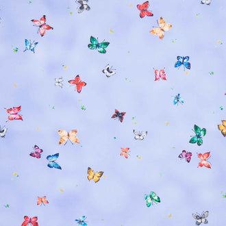 Joyful Meadows - Butterflies Periwinkle Yardage