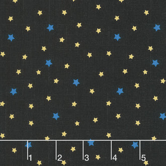 Happy Camper - Blinking Stars Black Yardage