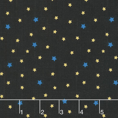 Happy Camper - Blinking Stars Black Yardage
