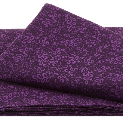 Grape Crush - Leaf and Scroll Darkest Purple 3 Yard Cut