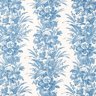 Cocoa Blue - Amaryllis Bleu Yardage
