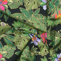 Earth Song - Jungle Floral Black Metallic Yardage Alternative View #1
