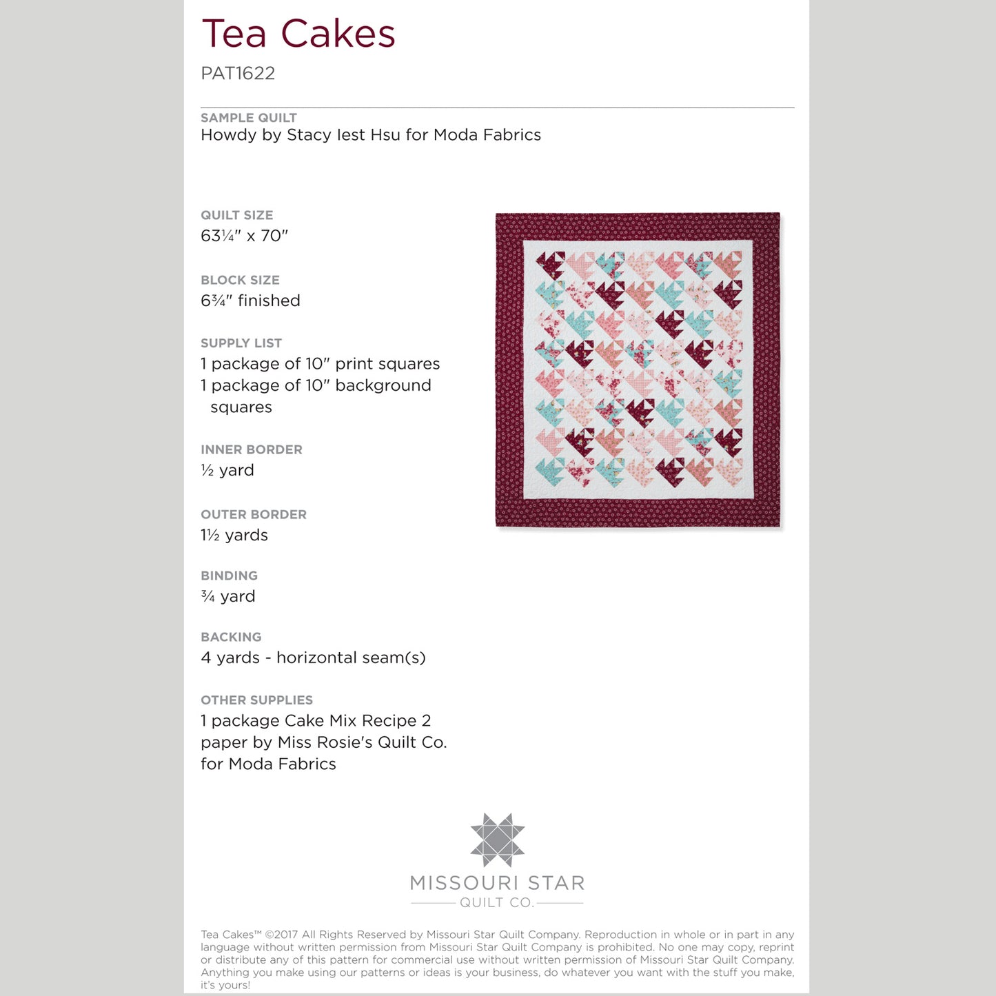 Digital Download - Tea Cakes Quilt Pattern by Missouri Star Alternative View #1