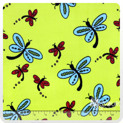 Cuddle® Prints Lagoona - Dragonfly Apple Green 60" MInky Yardage