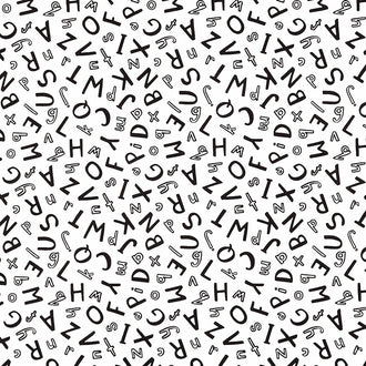 First Look - Alphabet Black on White Yardage
