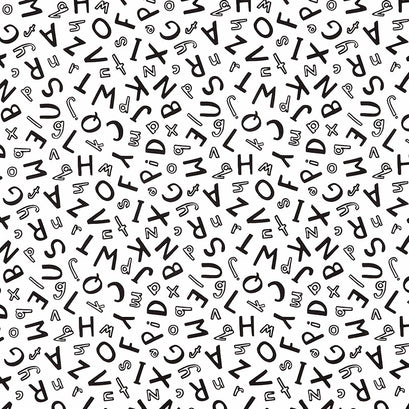 First Look - Alphabet Black on White Yardage