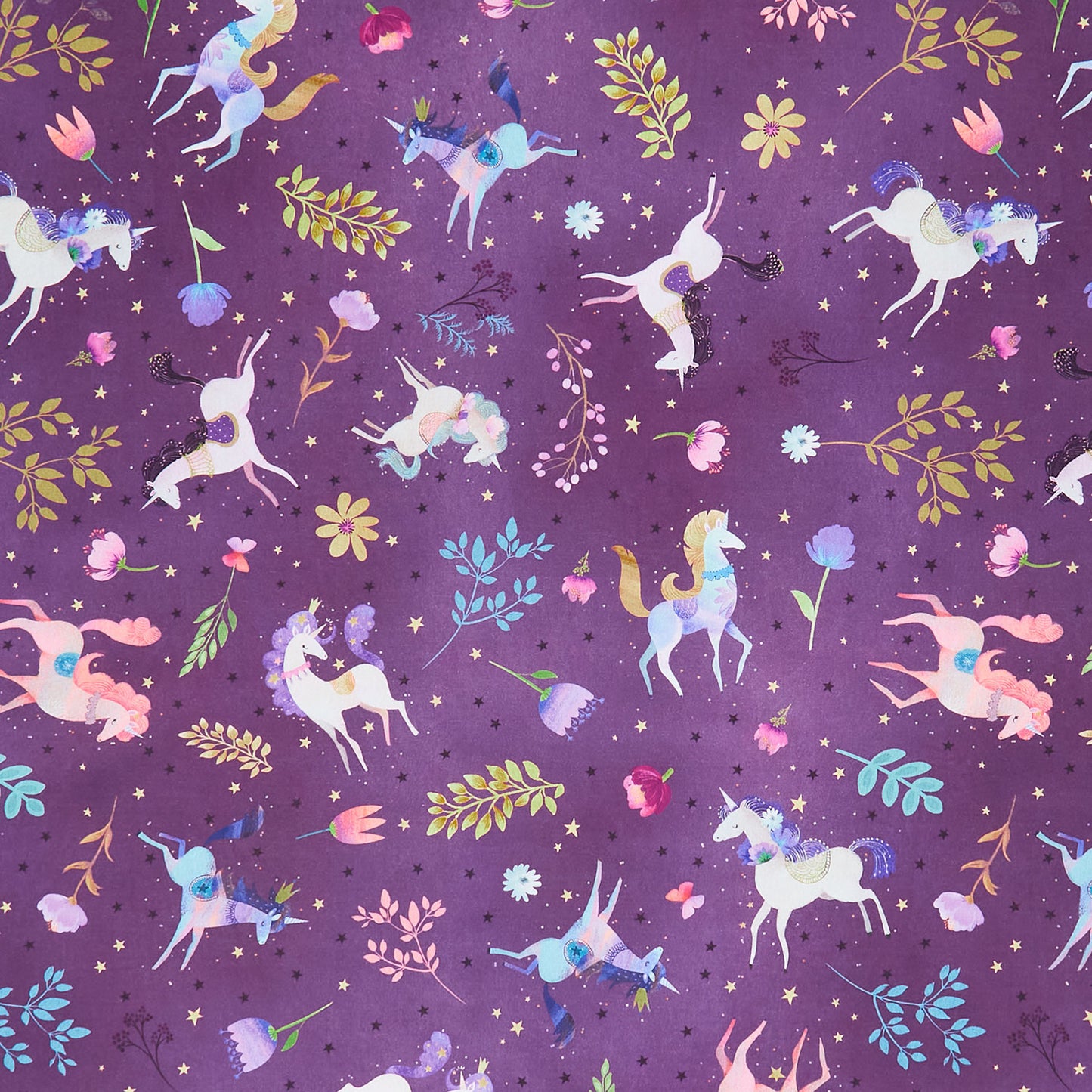 Unicorn Meadow - Unicorns Purple Yardage Primary Image
