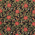 Merry Manor Metallic - Poinsettia Waltz Black Yardage Primary Image