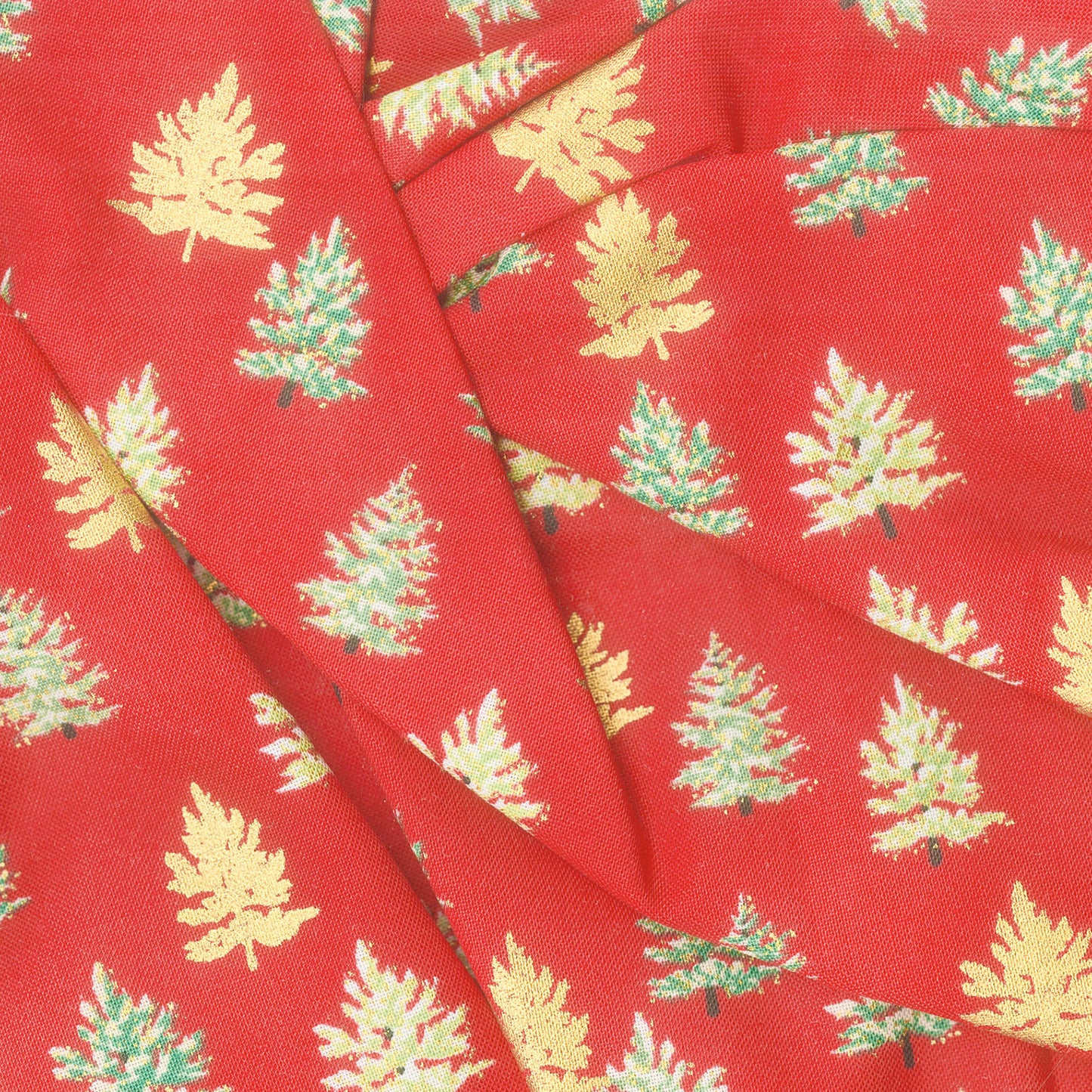 Holiday Charms - Holiday ColorstoryChristmas Trees Crimson Yardage Alternative View #1