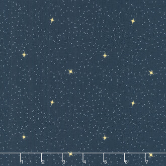 Silent Night - Follow The Star Midnight Metallic Yardage