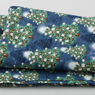 Winter Hollow - Trees All Over Navy 3 Yard Cut