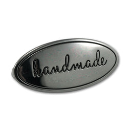 Emmaline Oval Handmade Bag Label - Gunmetal Primary Image