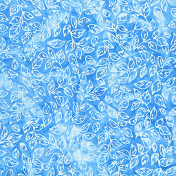 Artisan Batiks - Floral Wave - Leaves Blue Jay Yardage Primary Image