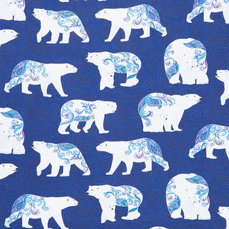 Polar Bear Attitude - Polar Bears Blue Yardage