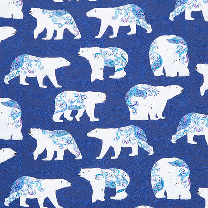 Polar Bear Attitude - Polar Bears Blue Yardage