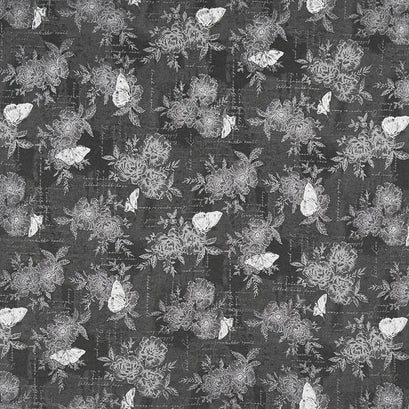 Belle - Once Upon A Time Charcoal Yardage