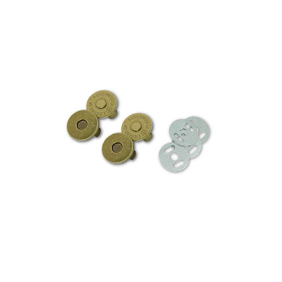 Emmaline Magnetic Snap Closure - 9/16" Slim Antique Brass